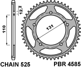 PBR rozeta 4585 45 C45 BMW S1000RR 12-16, S1000XR 15-16 (JTR7.45) (MADE IN ITALY)